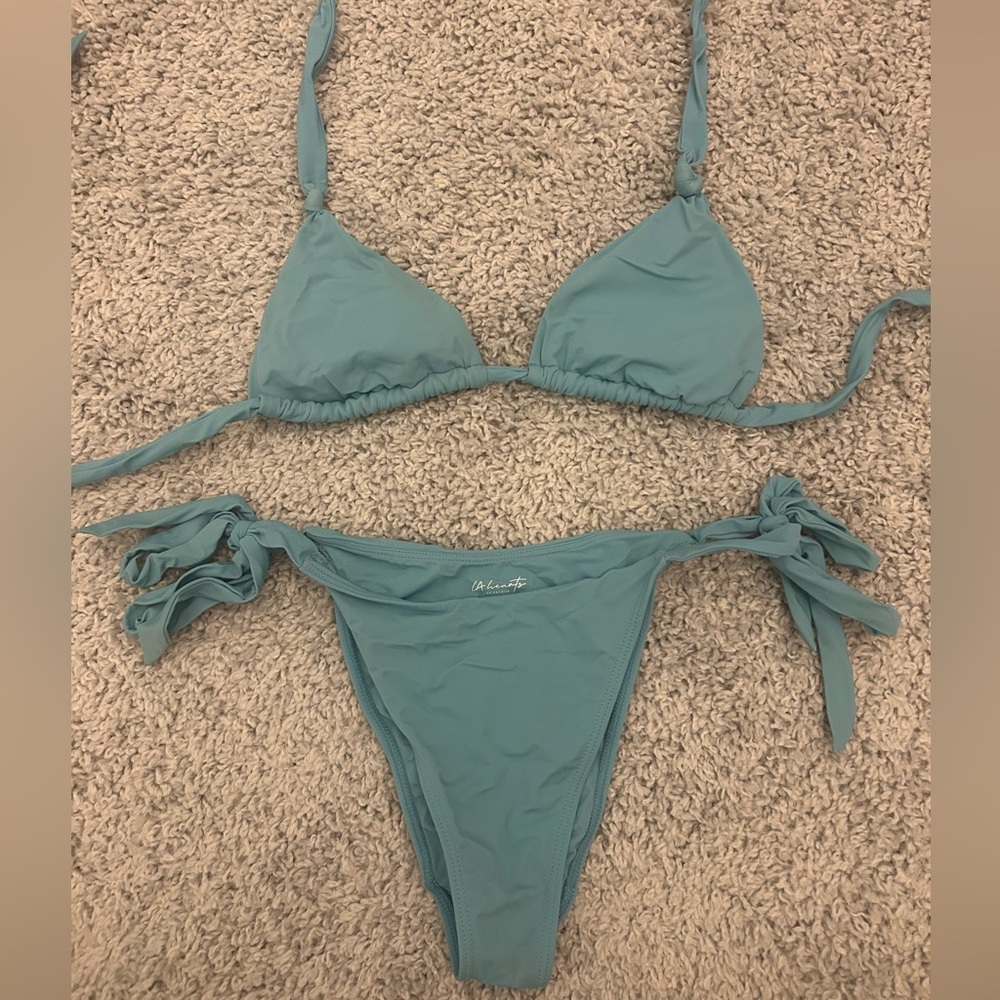 LA Hearts Pacsun blue triangle bikini